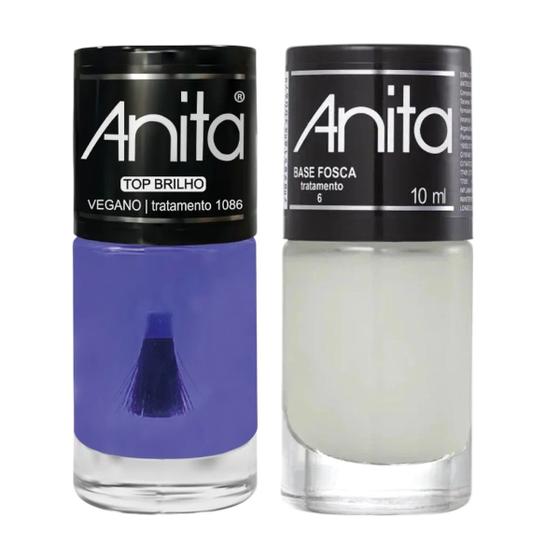 Imagem de Kit Top Coat Brilho + Base Fosca 10ml Anita