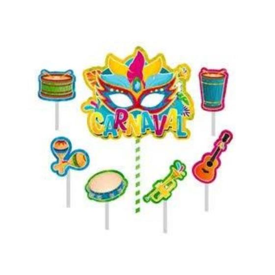 Imagem de Kit topo de bolo carnaval e.v.a c/7 unid