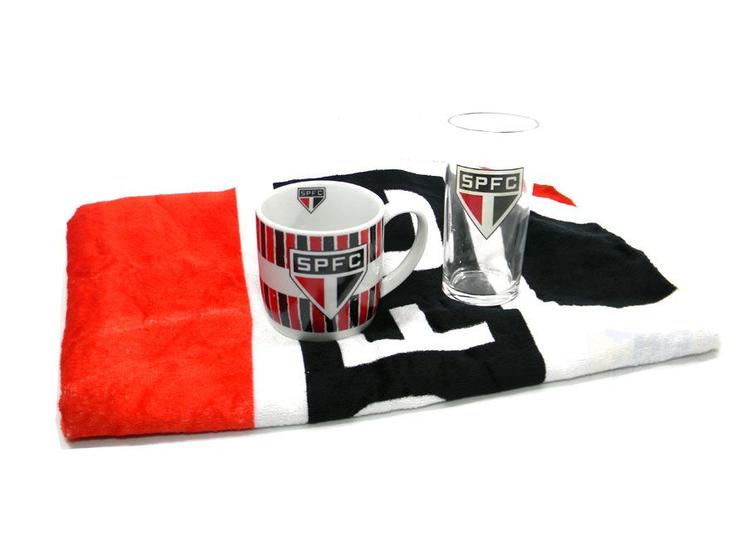 Imagem de Kit Torcedor SPFC SP 3x1 toalha caneca copo Longo - AllMix