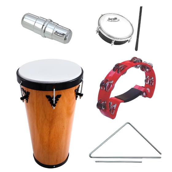Imagem de Kit  Torelli Pandeirola Timba Tamborim Triângulo Ganzá