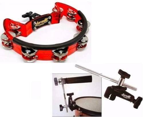 Imagem de Kit Torelli Pandeirola Tp323 Vermelha Com Multi Clamp Ta410