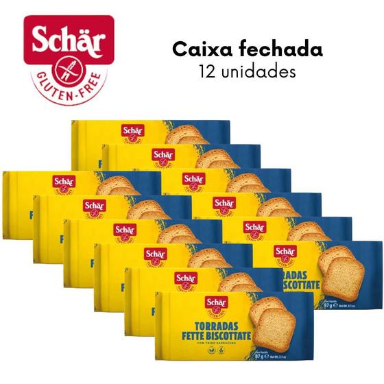 Imagem de KIT Torrada tradicional fette biscottate Dr. Schar 87g - Caixa com 12 unidades