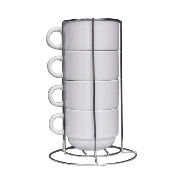Imagem de Kit Torre Com 4 Xícaras 150ml Sublimação C/ Suporte (aramado)