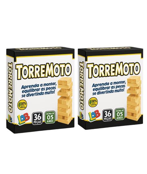 Imagem de Kit Torremoto Madeira  2 Jogos IOB  Caiu Perdeu