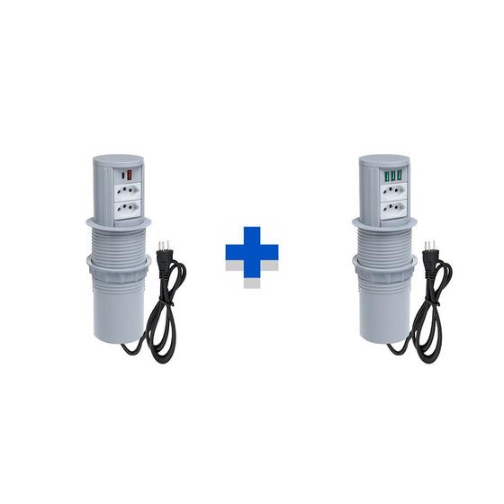 Imagem de Kit Torres De Tomadas Automático 2 Tom 20A 2USB 9.0A e 3USB