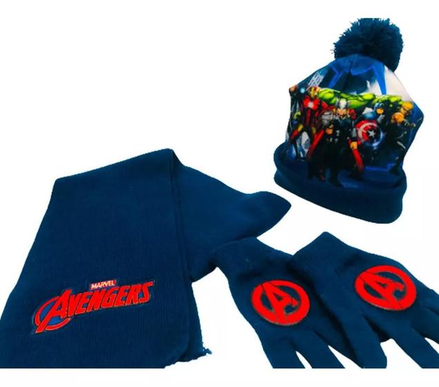 Imagem de Kit touca+cachecol+luvas coleção avengers