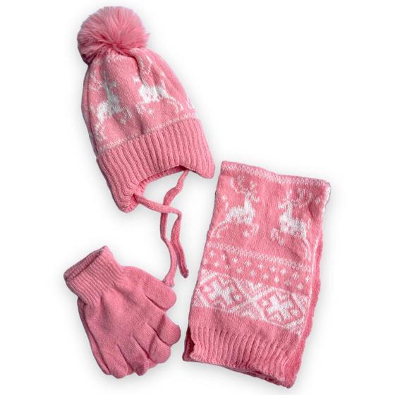 Imagem de Kit Touca+Cachicol+Luva Infantil Menino Menina Inverno