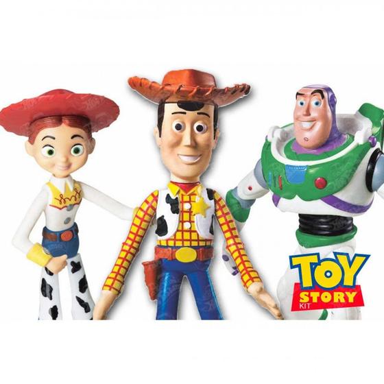 Imagem de Kit Toystory com 3 Bonecos, Woody, Jessie e Buzz Lightyear, Vinil, Lider  Lider Brinquedos 