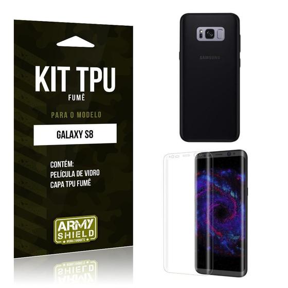 Imagem de Kit Tpu Fumê Samsung Galaxy S8 Película Vidro+Tpu Fumê