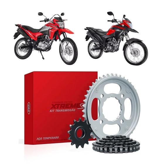 Kit Transmissão Moto Honda Xre 190 Nxr Bros 160 2015 a 2022 VAZ