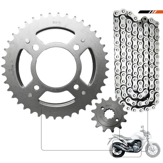 Kit Transmissão Relação Cb Twister 250 2016 a 2022 Aço 1045 Menor preço em Kit Transmissão Relação Cb Twister 250 2016 a 2022 Aço 1045