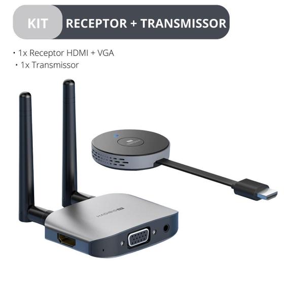 Imagem de Kit Transmissor E Receptor De Vídeo Vga Hdmi 5G Sem Fio 50M