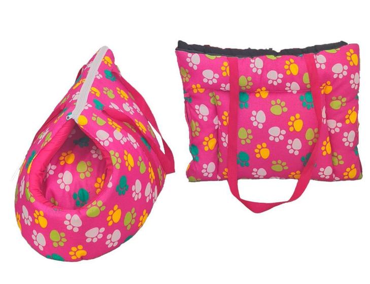 Imagem de Kit Transporte Bolsa e Colchonete Impermeavel Dog Pink - ComfortPet