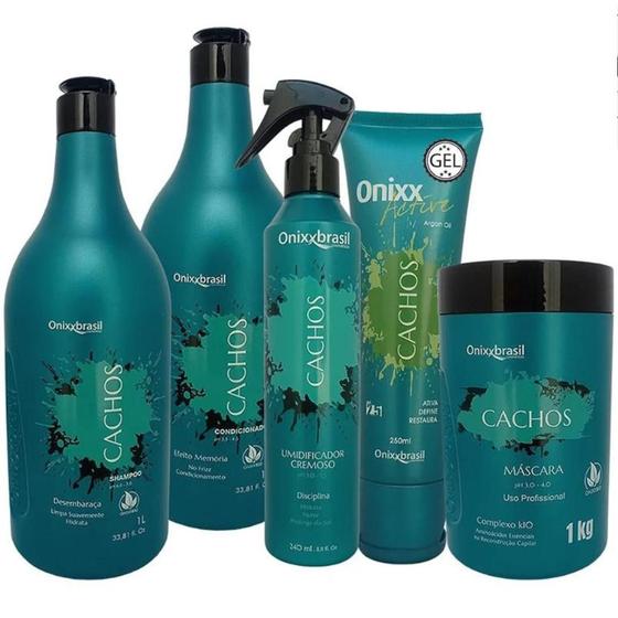 Imagem de Kit Tratamento Capilar Cachos Onixx Brasil Profissional Cacheados