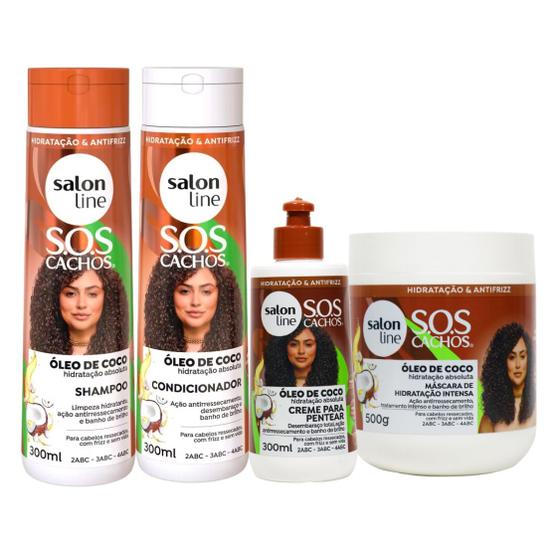 Imagem de Kit Tratamento Capilar Sos Cachos Coco Nutrição Salon Line