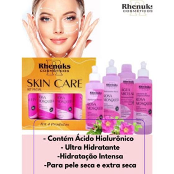 Imagem de Kit Tratamento Facial Skin Care Rosa Mosqueta - 4 itens -  Limpeza Profunda