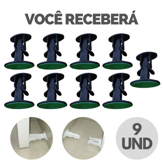 Imagem de Kit Trava De Porta Batente Fixador Prendedor Adesivo Amortece Impacto - Escolha Seu Kit
