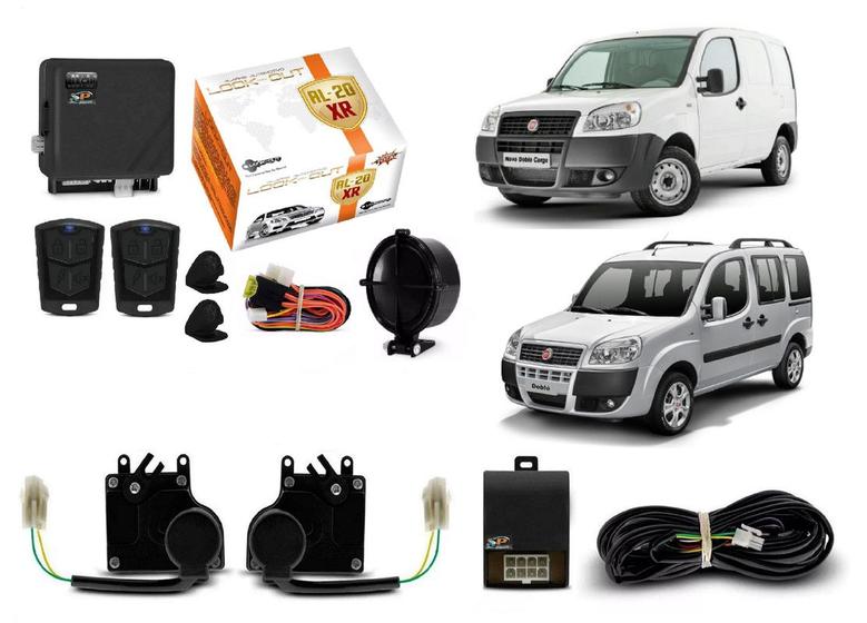 Imagem de Kit Trava Eletrica + Alarme Fiat Doblo 2012 2013 2014 2 ptas