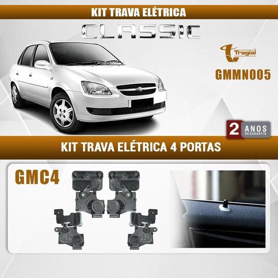 Kit Trava Elétrica Corsa E Classic 4 Portas Tragial Imagem de Kit Trava Elétrica Corsa E Classic 4 Portas Tragial