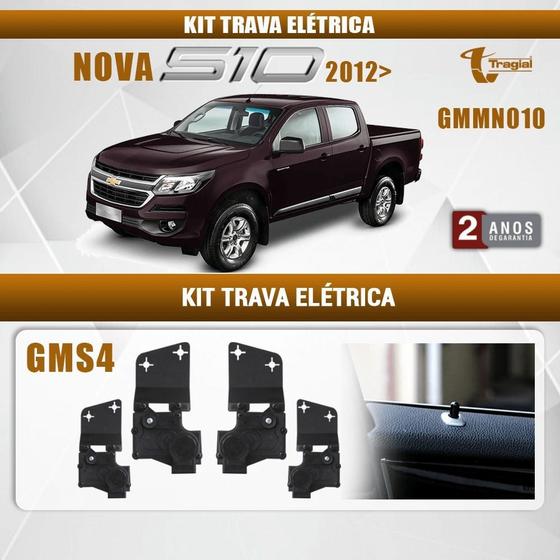 Imagem de Kit Trava Elétrica Nova S10 4 Portas A Partir 2012 Tragial