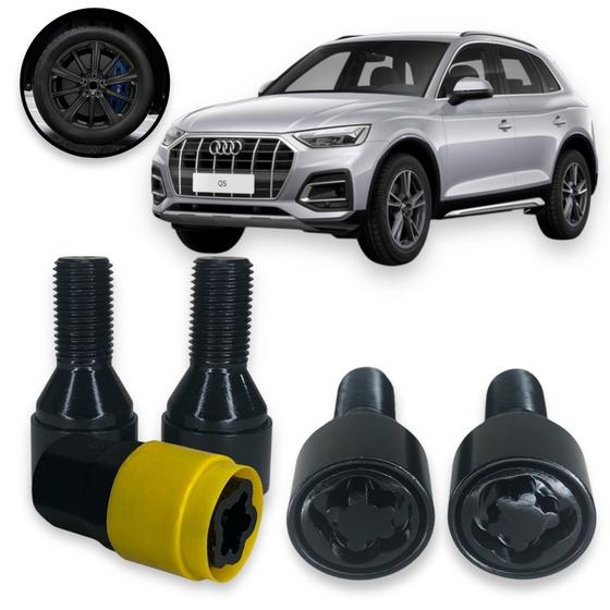 Imagem de Kit Trava Parafuso Roda Antifurto 1013B Cabeça Giratória Preto Audi Q5