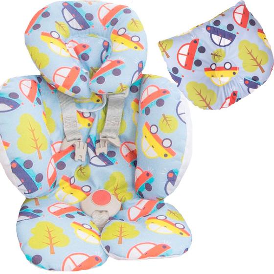 Imagem de Kit Travesseiro Anatômico com Redutor Apoio de Corpo uso no Bebê Conforto e Carrinho Suporte Universal Reversível Cadeirinha Almofada Encosto