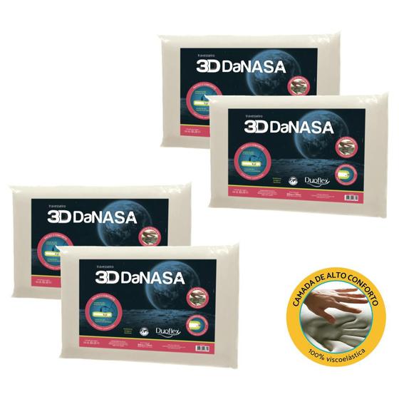 Kit Travesseiro Nasa 50x70 Antialérgico Confortável Duoflex Menor preço em Kit Travesseiro Nasa 50x70 Antialérgico Confortável Duoflex