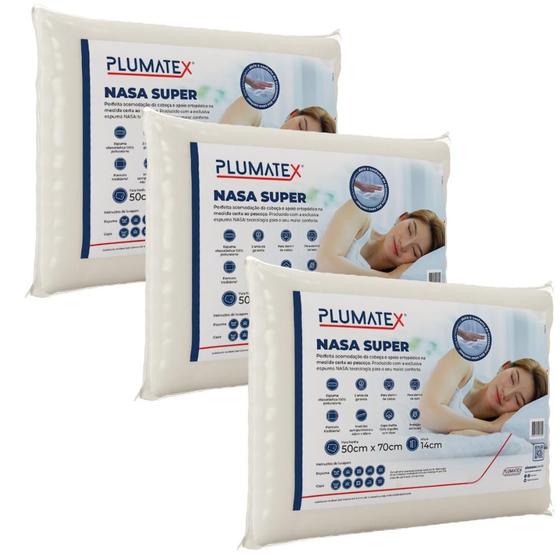 Imagem de Kit Travesseiro Viscoelástico Super Nasa 50x70x14 Plumatex