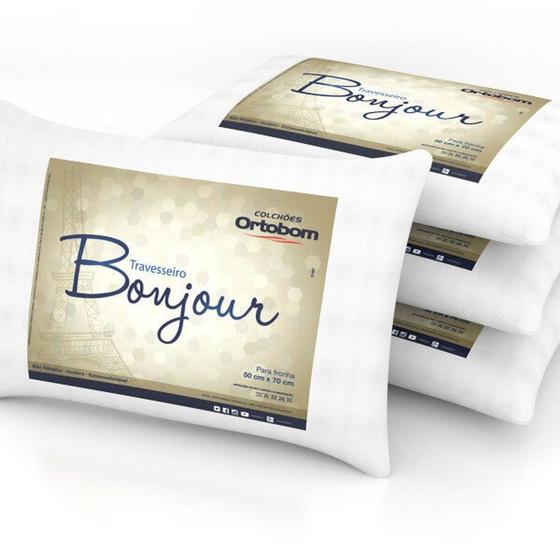 Kit Travesseiros Ortobom Bonjour 4 Peças 100% Antialérgico 50x70 - Beca Baby Menor preço em Kit Travesseiros Ortobom Bonjour 4 Peças 100% Antialérgico 50x70 - Beca Baby