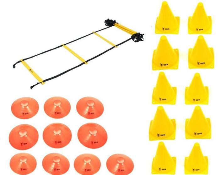 Imagem de Kit Treinamento Funcional com Escada de Agilidade + Cones + Chapéu Chinês - ODIN FIT