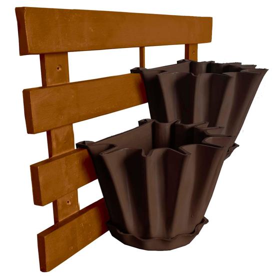 Imagem de Kit Treliça e Vasos de parede - Jardim Vertical - Plástico reciclado - Treliça Argila