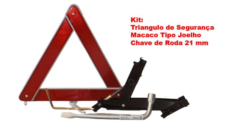 Imagem de Kit Triangulo + Macaco Tipo Joelho + Chave De Roda 21 Mm