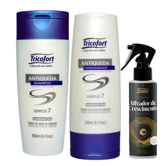 Imagem de Kit Tricofort Antiqueda Shampoo + Condicionador + Spray Ativador de Crescimento Capilar