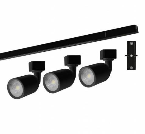 Imagem de Kit Trilho Direct Led 3000K - Preto