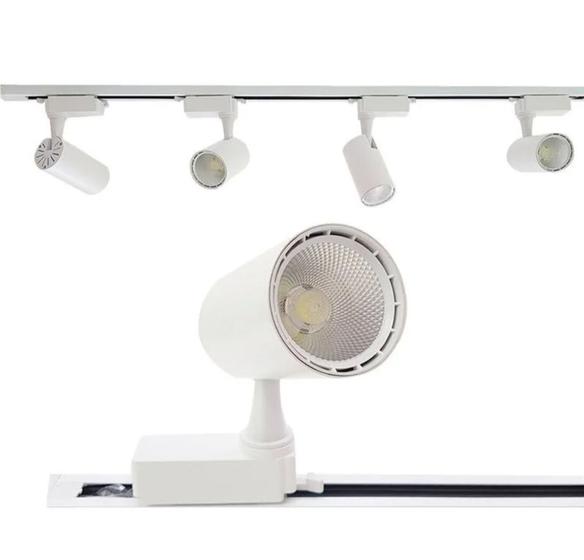 Imagem de Kit Trilho Eletrificado 1m + 4 Spot Led 15w Branco Quente 3500k Branco