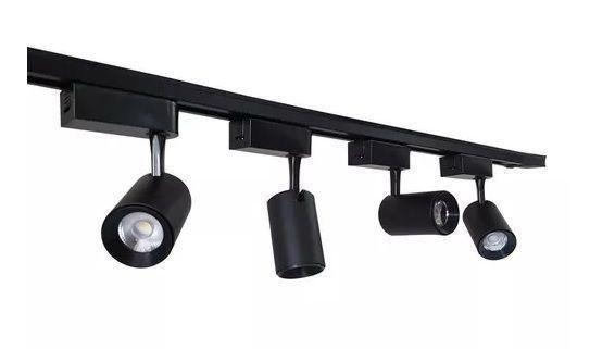 Kit Trilho Eletrificado 2 Metros + 4 Spots led 10w Bivolt Preto BF 6000k Menor preço em Kit Trilho Eletrificado 2 Metros + 4 Spots led 10w Bivolt Preto BF 6000k