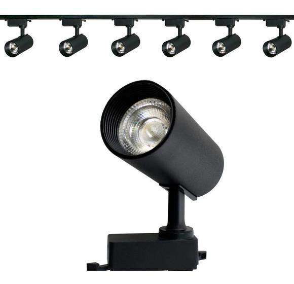 Kit Trilho Eletrificado 2m Preto+ 6 Spots Led 12w Luz Quente para Sala e Quarto Menor preço em Kit Trilho Eletrificado 2m Preto+ 6 Spots Led 12w Luz Quente para Sala e Quarto