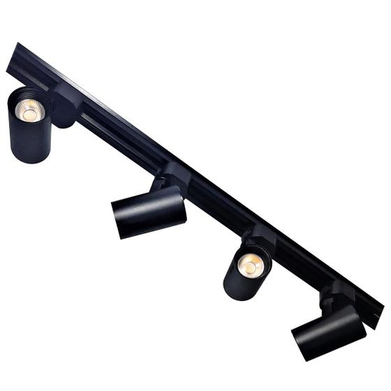 Kit Trilho Eletrificado Com 4 Spots Led 7w Bivolt Menor preço em Kit Trilho Eletrificado Com 4 Spots Led 7w Bivolt