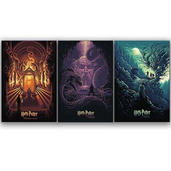 Imagem de Kit Trio 3 Poster Decorativo A3 Brilhante Harry Potter B1