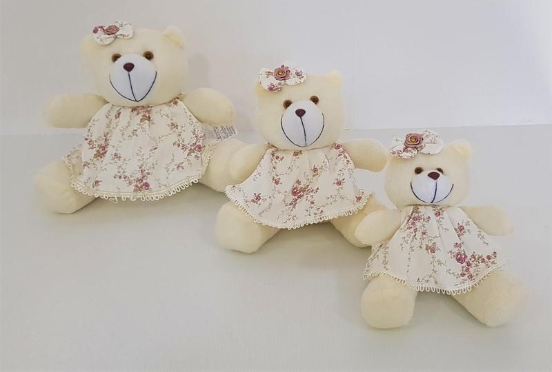 Imagem de Kit Trio De Ursinhos Para Nicho Ursa Milla Rosê Floral - PolyBaby