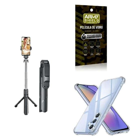 Imagem de Kit Tripé De Selfie + Capinha Samsung A24 + Película 3D