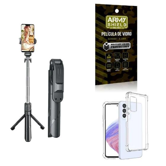 Imagem de Kit Tripé De Selfie + Capinha Samsung A53 + Película 3D