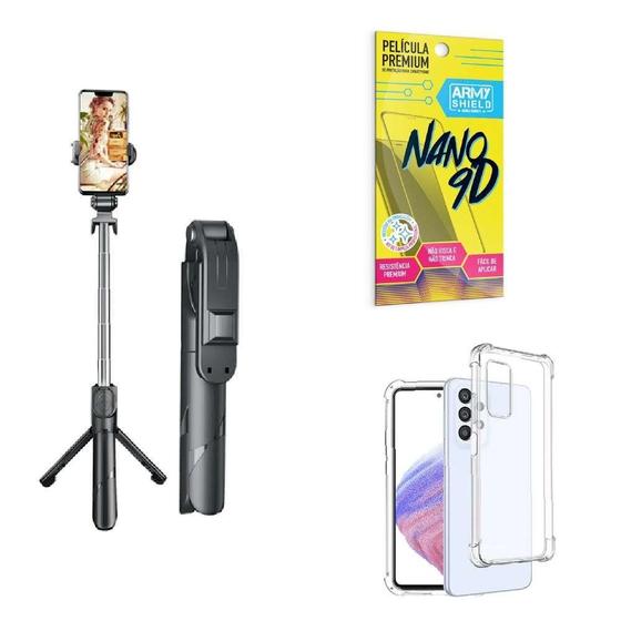 Imagem de Kit Tripé De Selfie + Capinha Samsung A53 + Película 9D