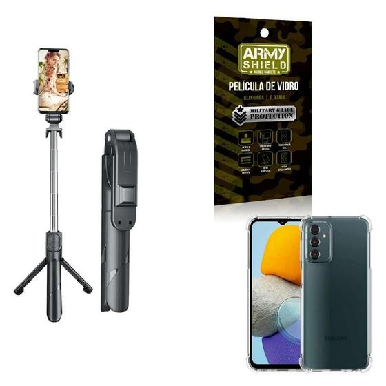 Imagem de Kit Tripé De Selfie + Capinha Samsung M23 + Película 3D