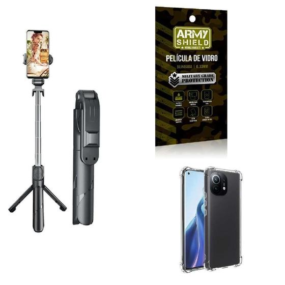 Imagem de Kit Tripé De Selfie + Capinha Xiaomi Mi11 + Película 3D