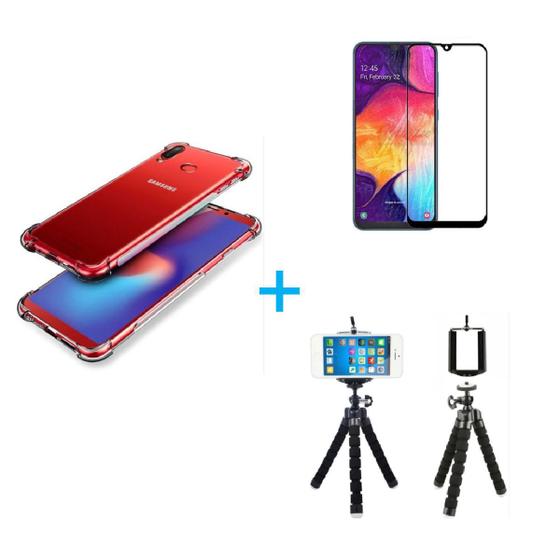 Imagem de Kit Tripé para Samsung Galaxy A20 + Capa + Película Vidro 3D