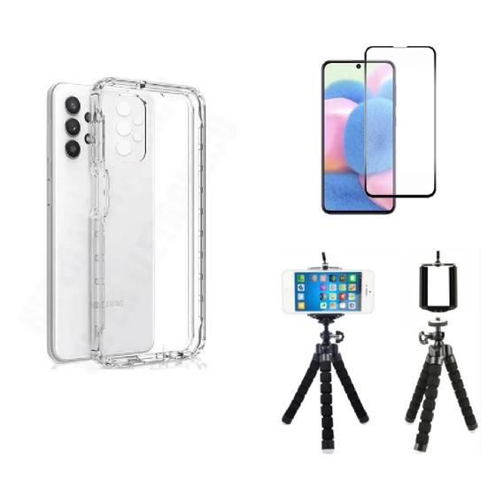 Imagem de Kit Tripé para Samsung Galaxy A32 4G + Capa + Película Vidro 3D