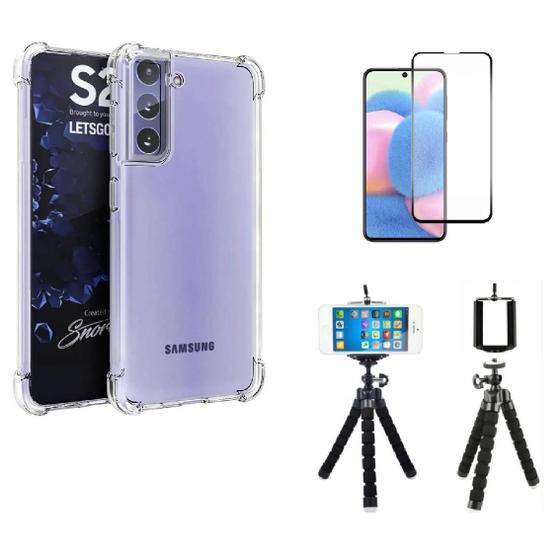 Imagem de Kit Tripé para Samsung Galaxy S21 FE + Capa + Película Vidro 3D
