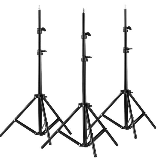 Kit Tripés De Iluminação Greika 2 Metros Para Ring Light E Softbox - 3 Peças Menor preço em Kit Tripés De Iluminação Greika 2 Metros Para Ring Light E Softbox - 3 Peças