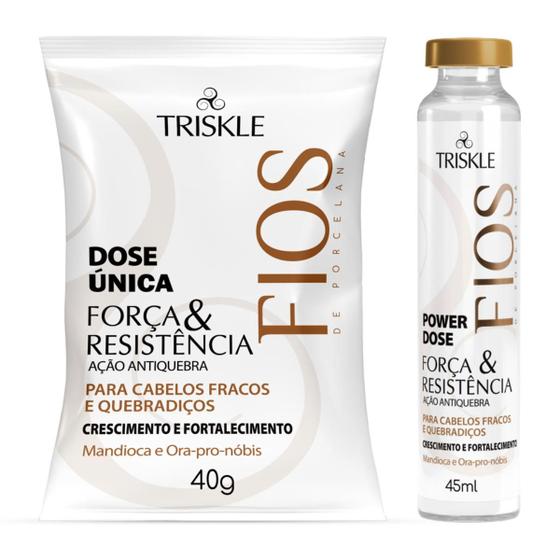 Imagem de Kit Triskle Fios de Porcelana Força Crescimento + Power Dose 45ml 2 Itens